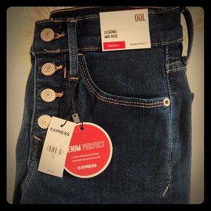 Express mid rise leggings denim perfect $88.00